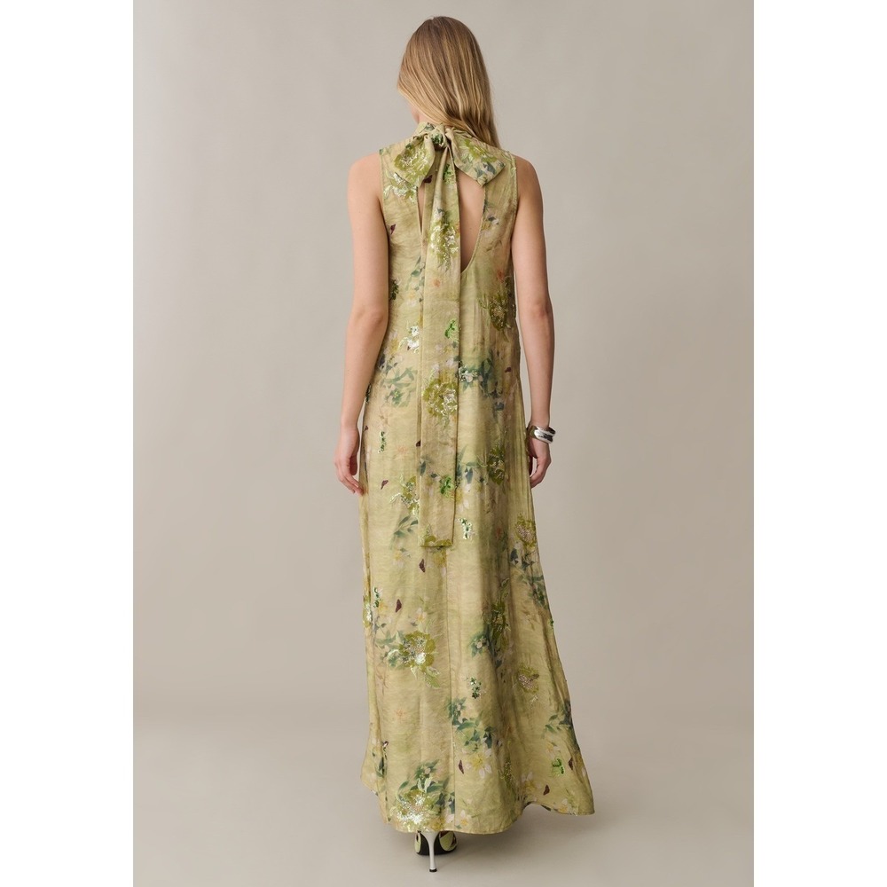 NWT o.p.t Naia Halter Floral Maxi Dress in Mariposa Green - Size Large - Picture 10 of 13
